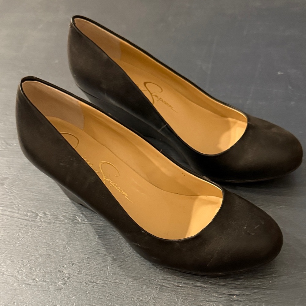 Jessica Simpson Black Wedge Shoes